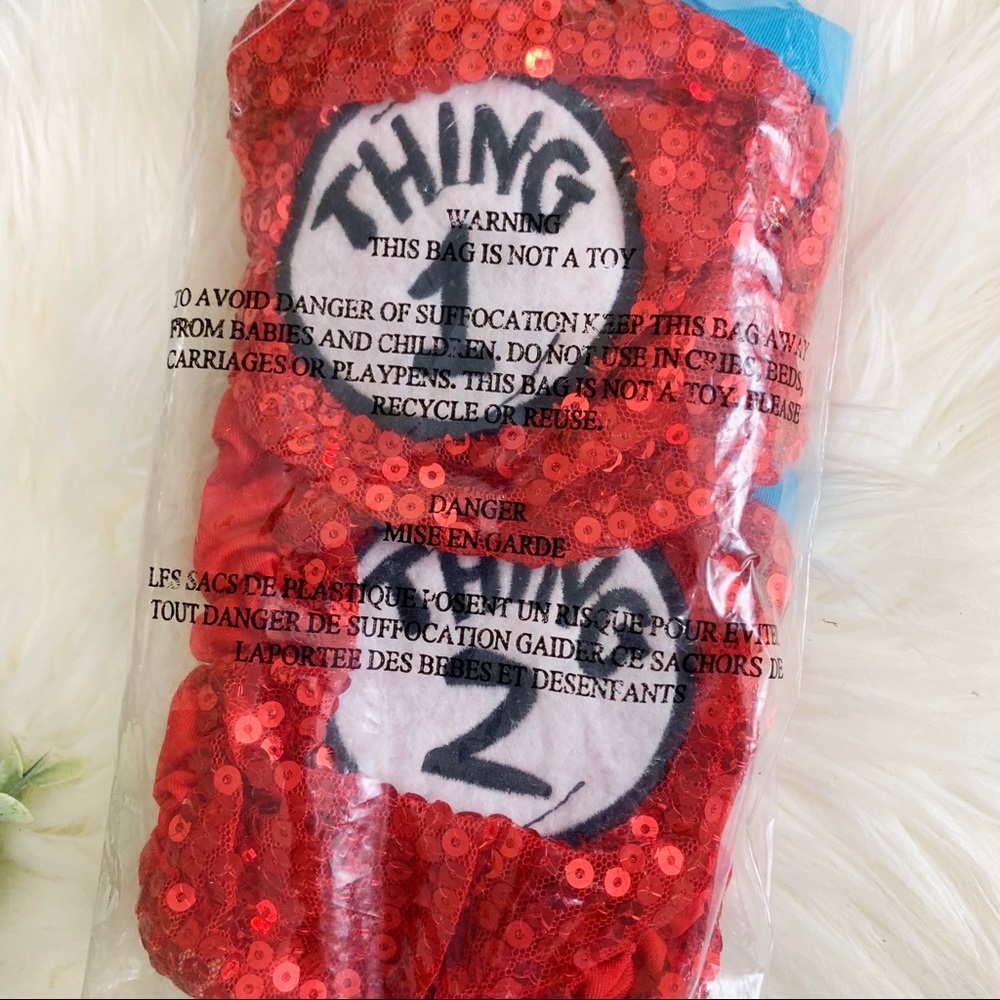 Dr.Seuss Thing 1 & Thing 2 Sequin Costume Leg warmers NWT - Picture 4 of 5
